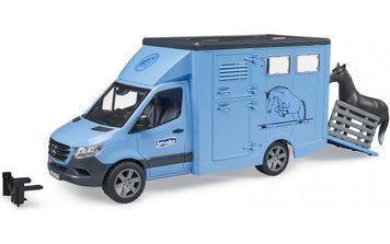 Набір іграшковий - автомобіль MB Sprinter для перевезення тварин з конем 02674 фото