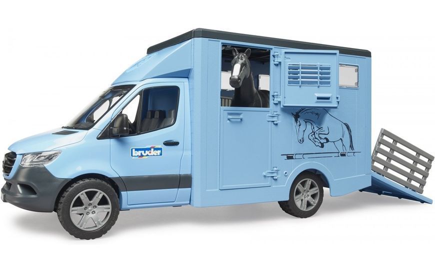 Набір іграшковий - автомобіль MB Sprinter для перевезення тварин з конем 02674 фото