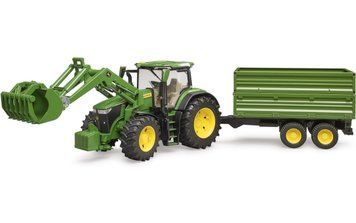 Набір іграшковий. Трактор John Deere 7R 350 з переднім навантажувачем та причепом 03155 фото