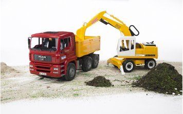 Машинка іграшкова вантажівка Man і ескаватор Liebherr 02751 фото
