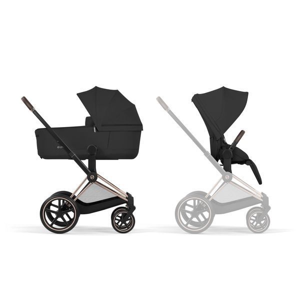 Коляска 2в1 Cybex Priam 2 в 1 RG Sepia Black на шасі Rosegold 526000001 фото