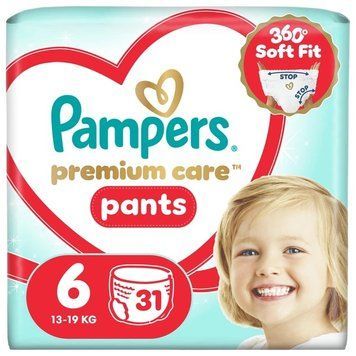 Дитячі підгузки-трусики Pampers Premium Care Pants №6 (13-19кг) 31шт 43169 фото