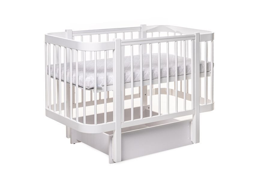 Дитяче ліжко Світанок з шухлядою біле+білі ножки DS-406 white фото